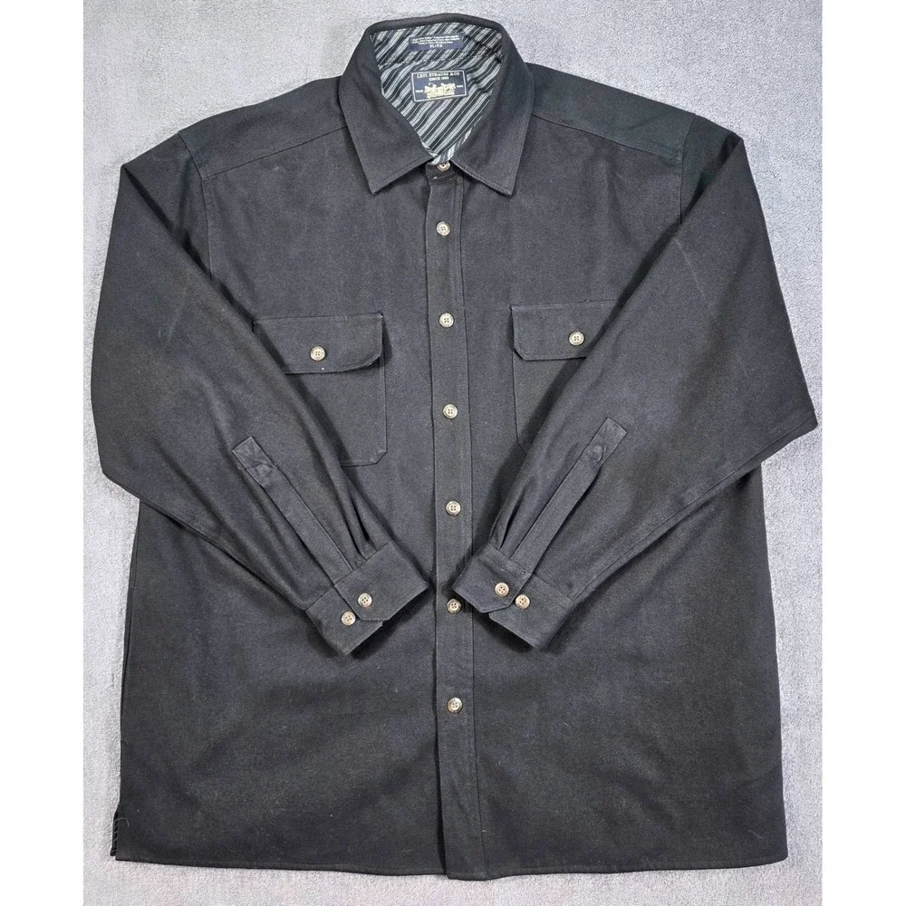 Levis‎ Mens XL Black Lined Shirt Jacket Heavyweight Canvas Shacket Utility Coat